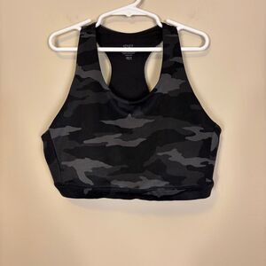 Athleta Girl Black and Grey Camo Racerback Sports Bra Girl's XXL